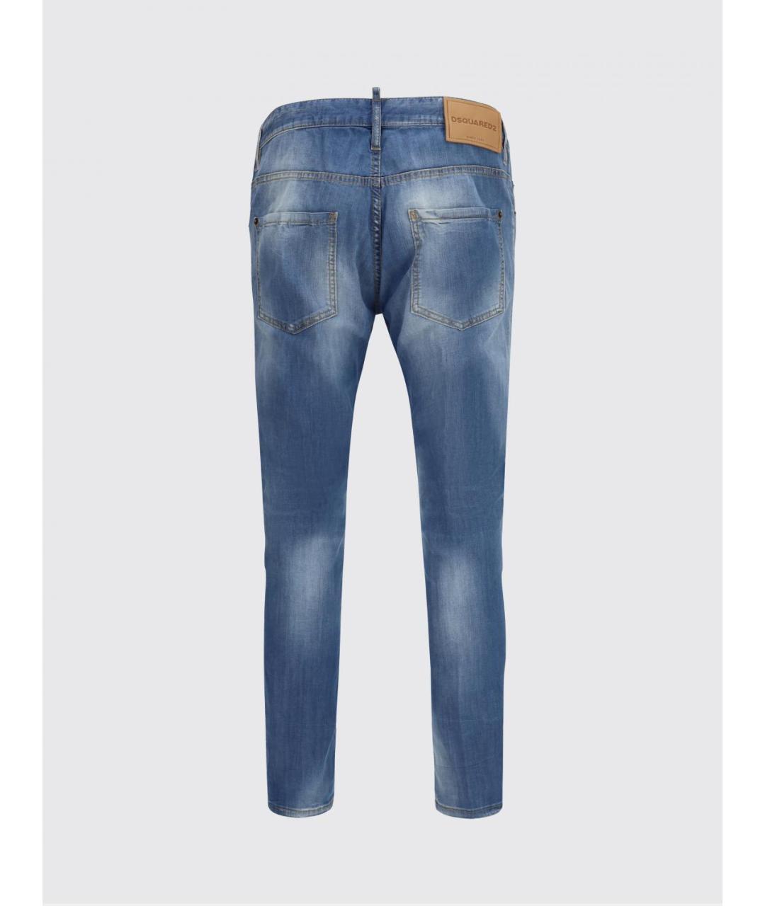 DSQUARED2 Синие хлопко-эластановые джинсы скинни, фото 3