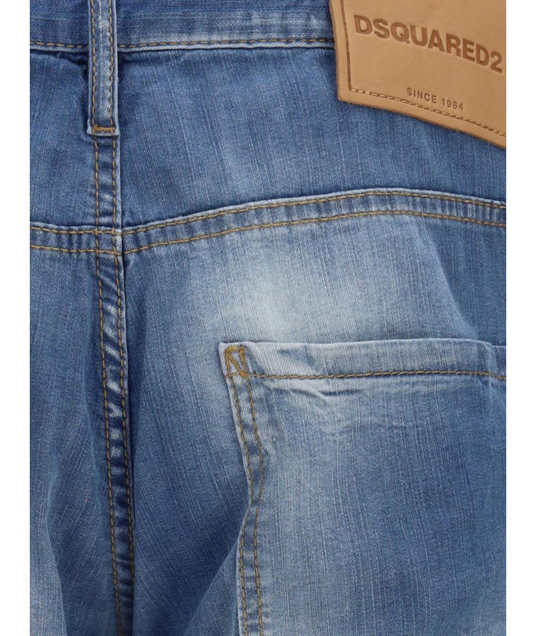 DSQUARED2 Синие хлопко-эластановые джинсы скинни, фото 4