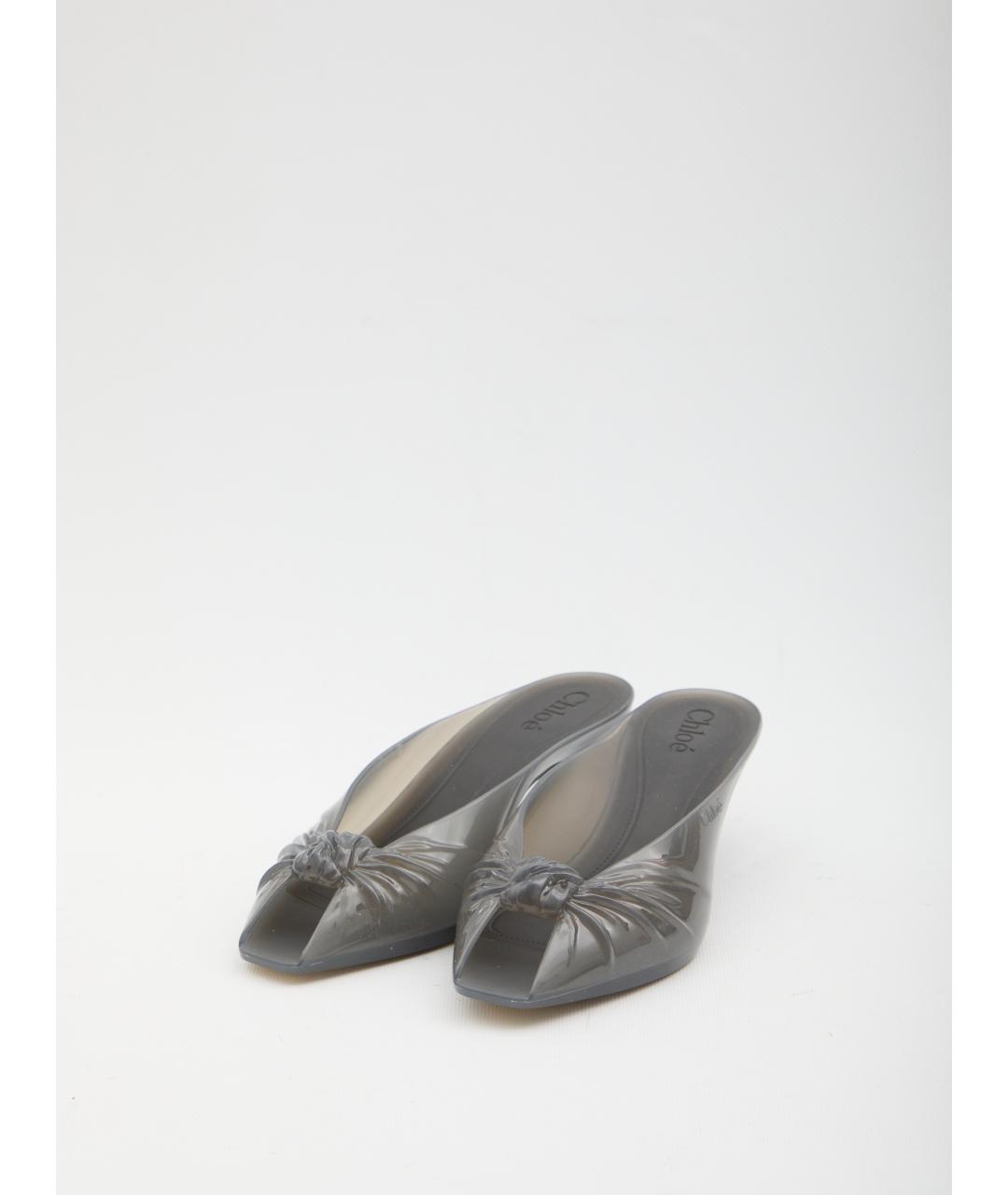 CHLOE Серые резиновые мюли, фото 2
