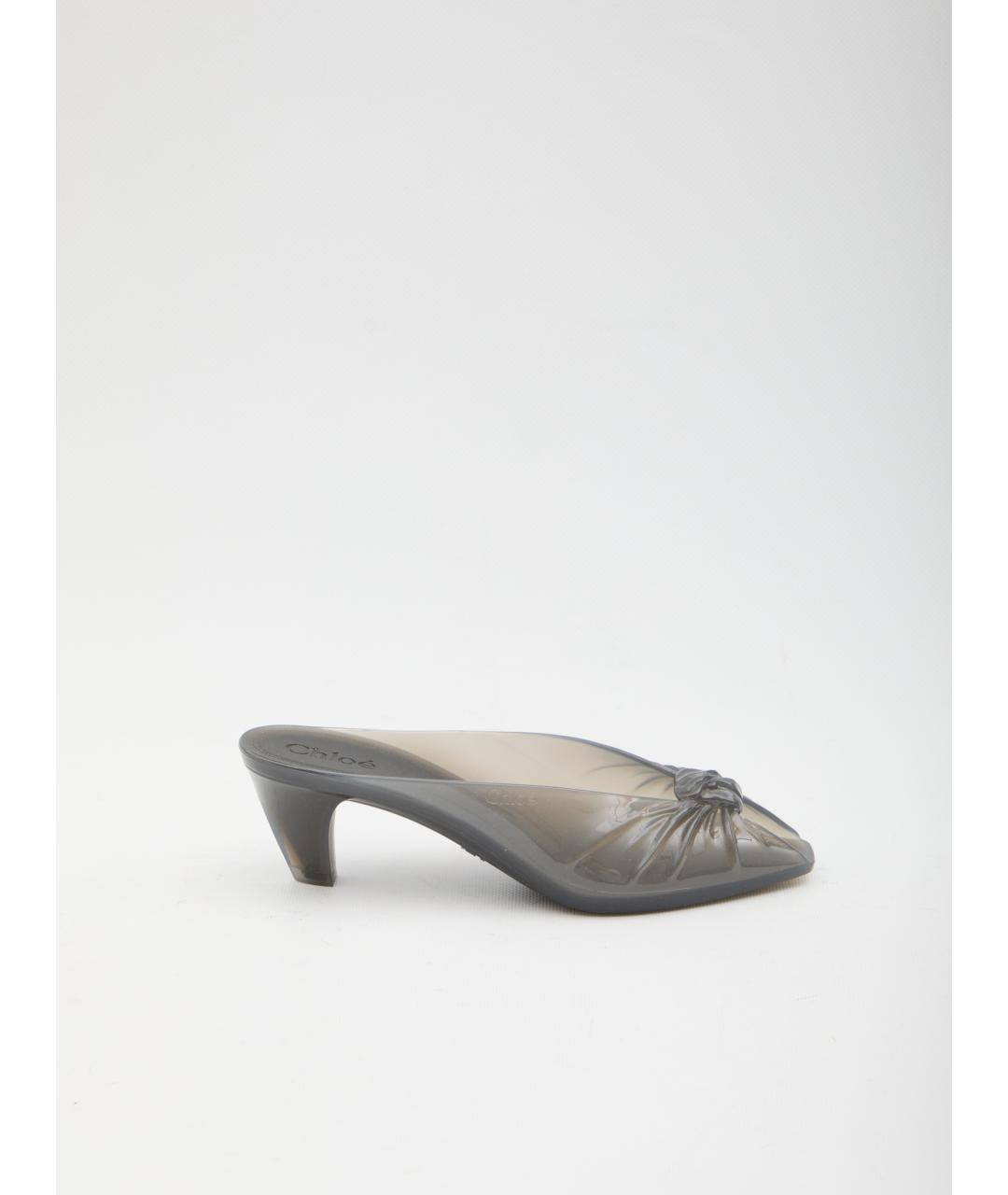 CHLOE Серые резиновые мюли, фото 6