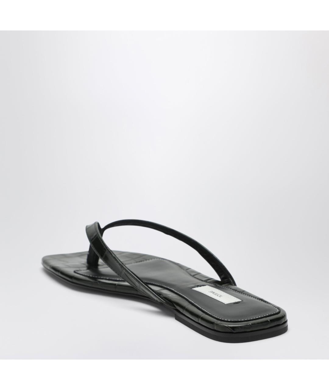 TOTEME Зеленые кожаные шлепанцы, фото 2