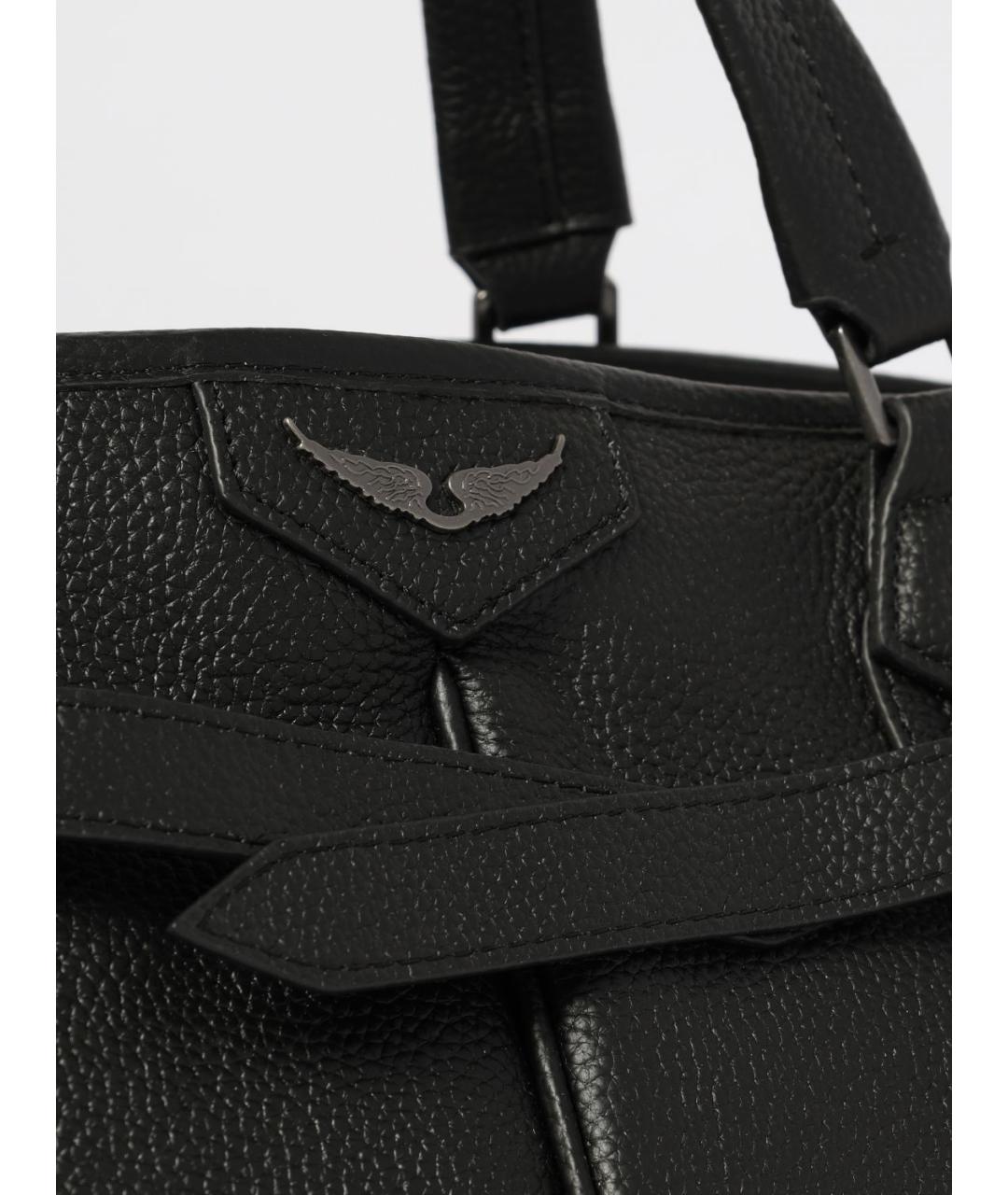 ZADIG & VOLTAIRE Черная кожаная сумка тоут, фото 3
