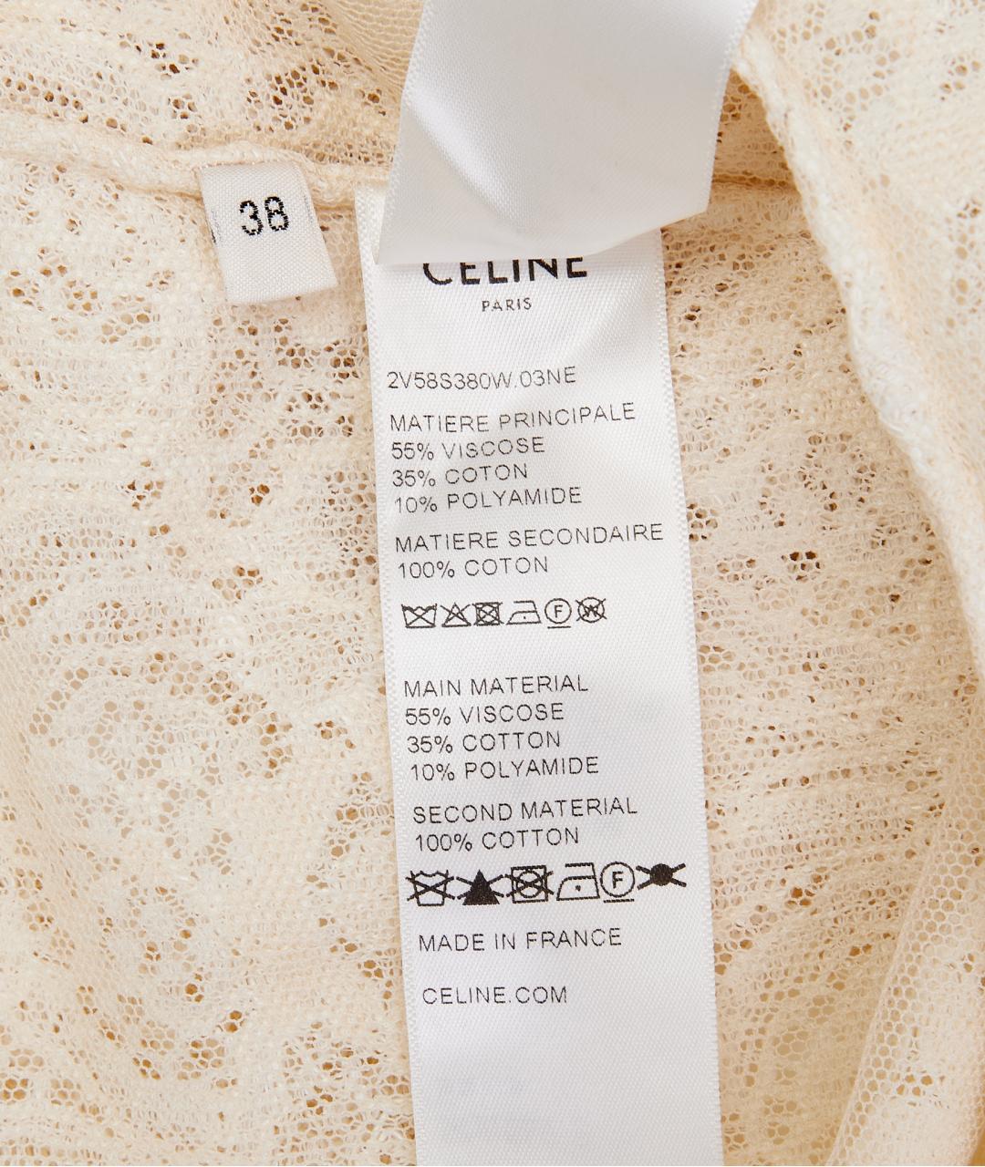 CELINE Бежевая вискозная блузы, фото 6
