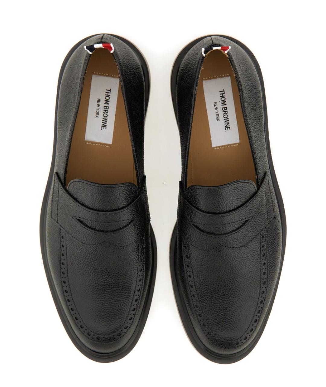 THOM BROWNE Черные кожаные лоферы, фото 2