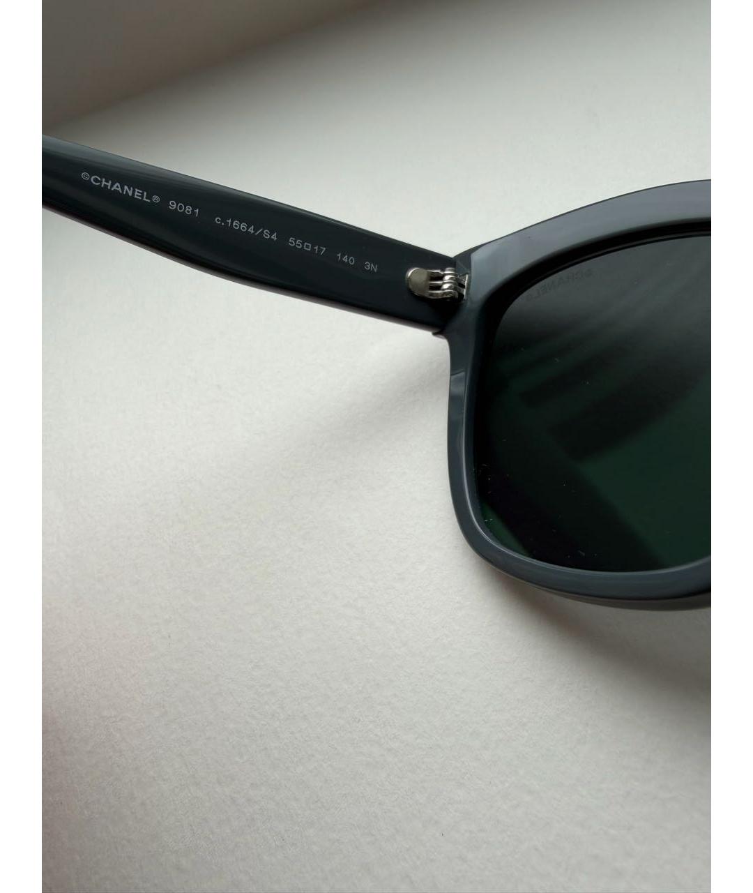 CHANEL Черные пластиковые солнцезащитные очки, фото 4