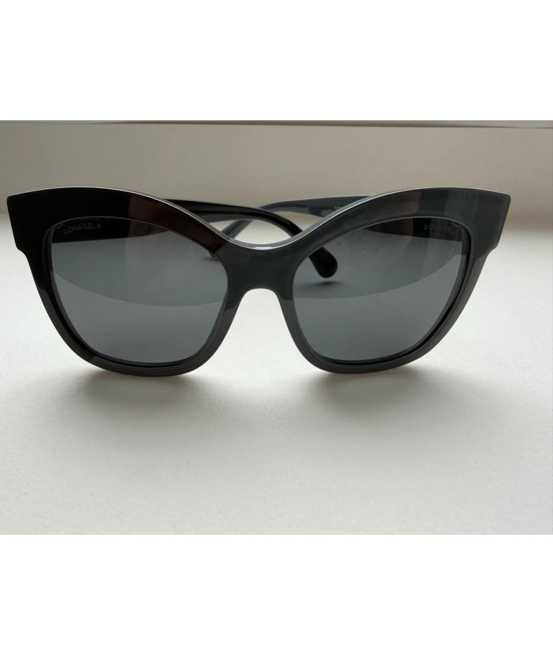 CHANEL Черные пластиковые солнцезащитные очки, фото 2