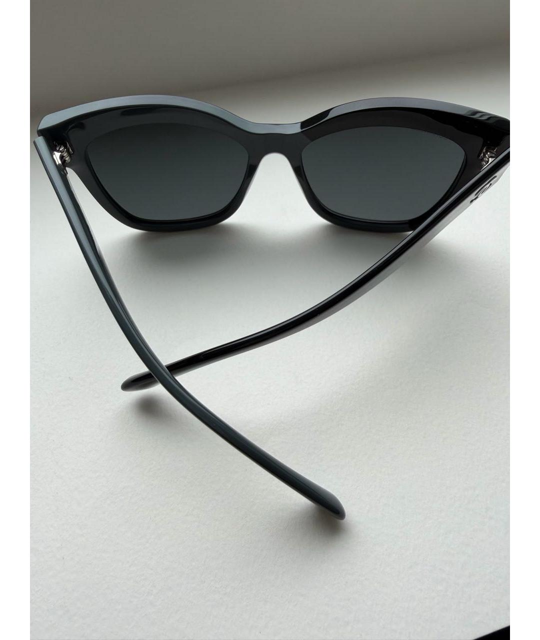 CHANEL Черные пластиковые солнцезащитные очки, фото 8