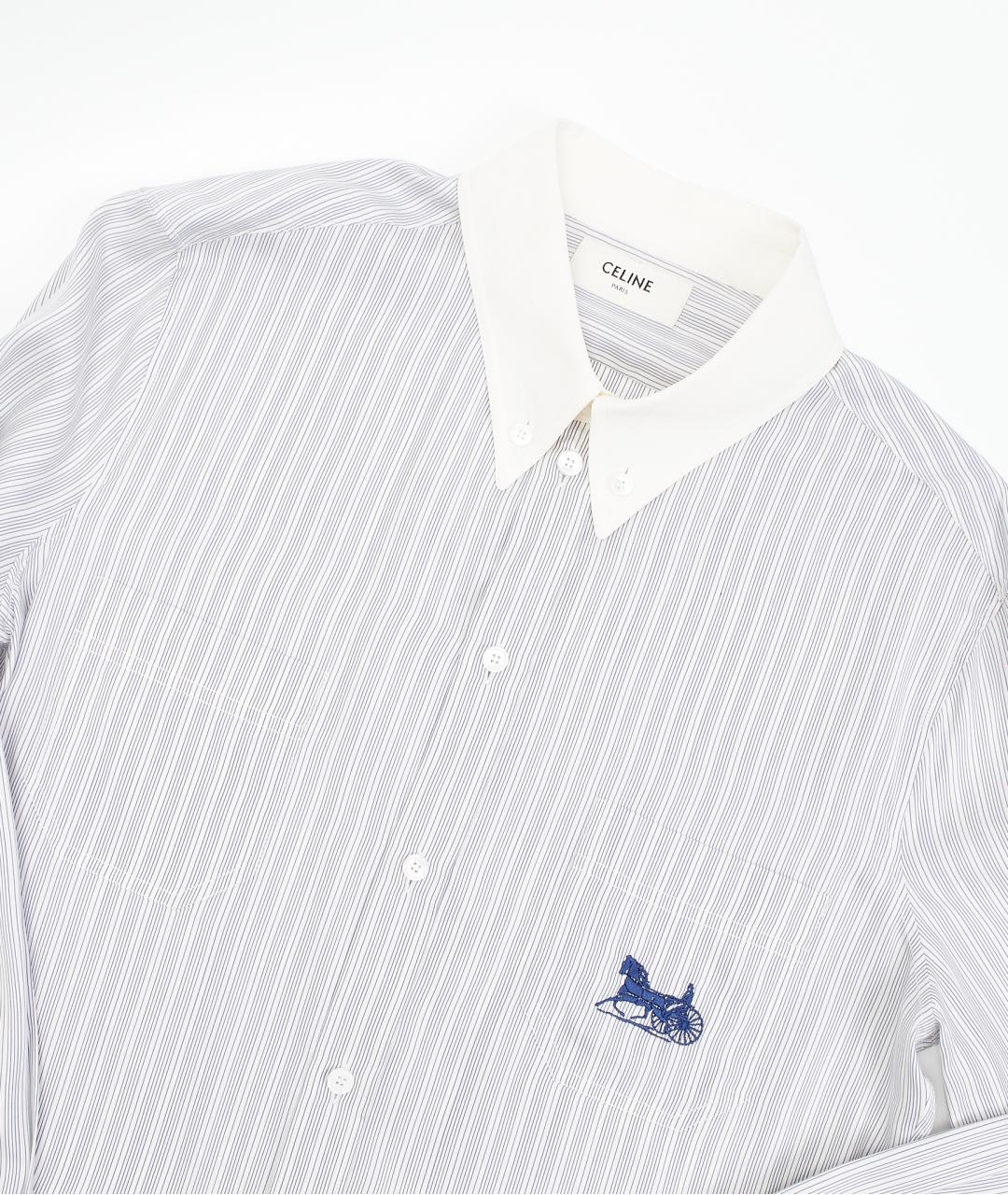 CELINE Голубая шелковая рубашка, фото 6