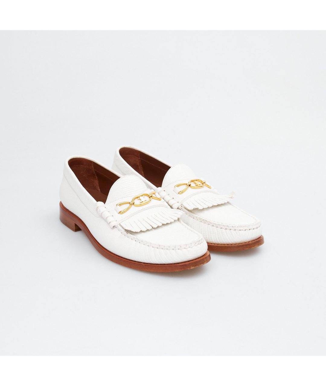 CELINE Белые кожаные лоферы, фото 2