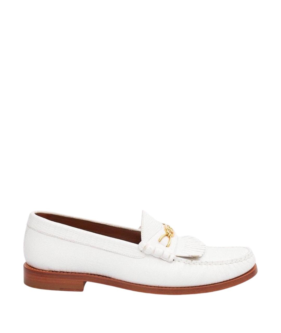 CELINE Белые кожаные лоферы, фото 1