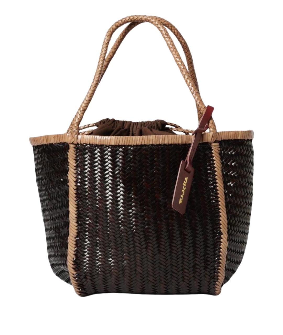 VIPERA Коричневая пелетеная сумка тоут, фото 1