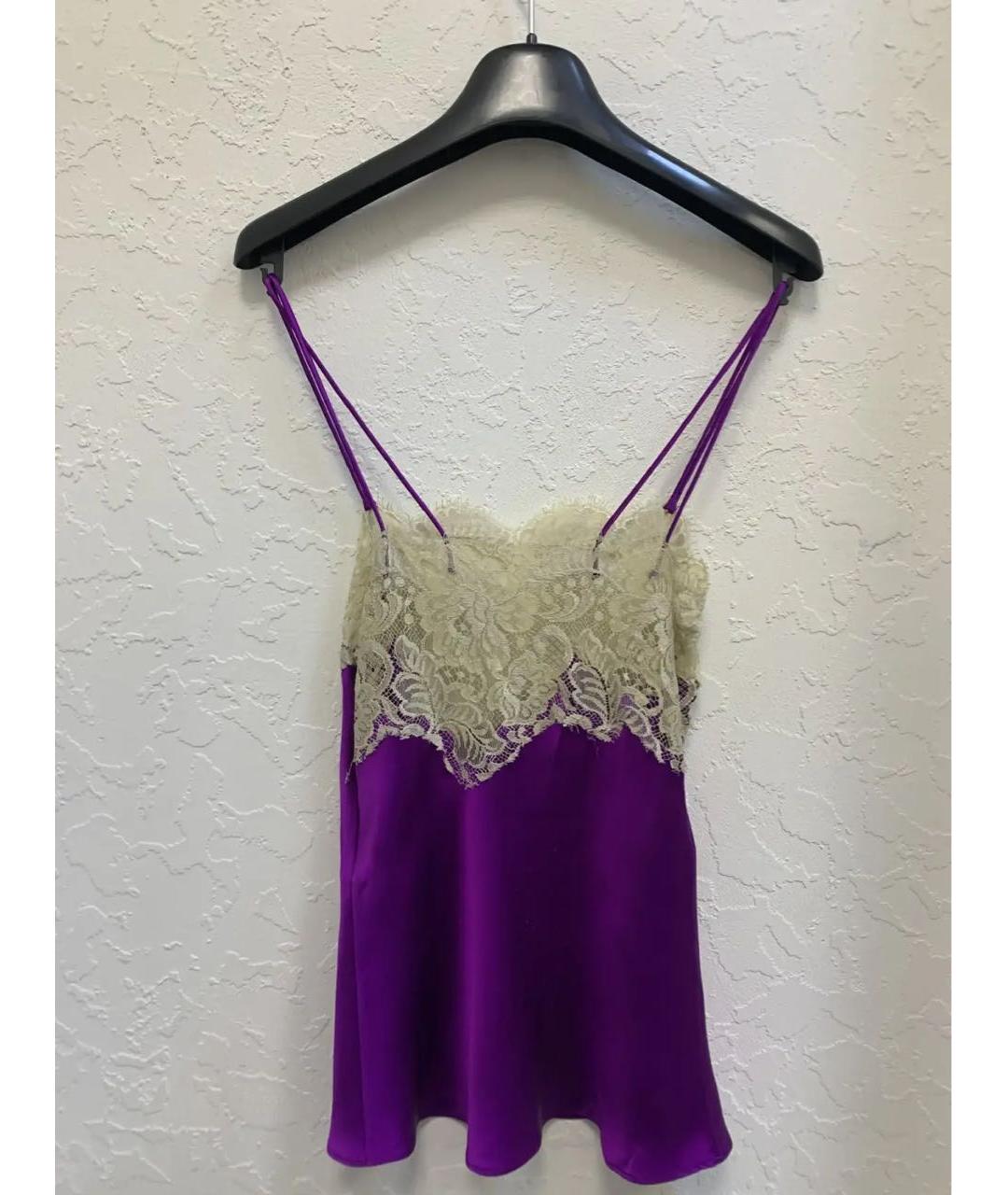 DOLCE&GABBANA Фиолетовая шелковая майка, фото 2
