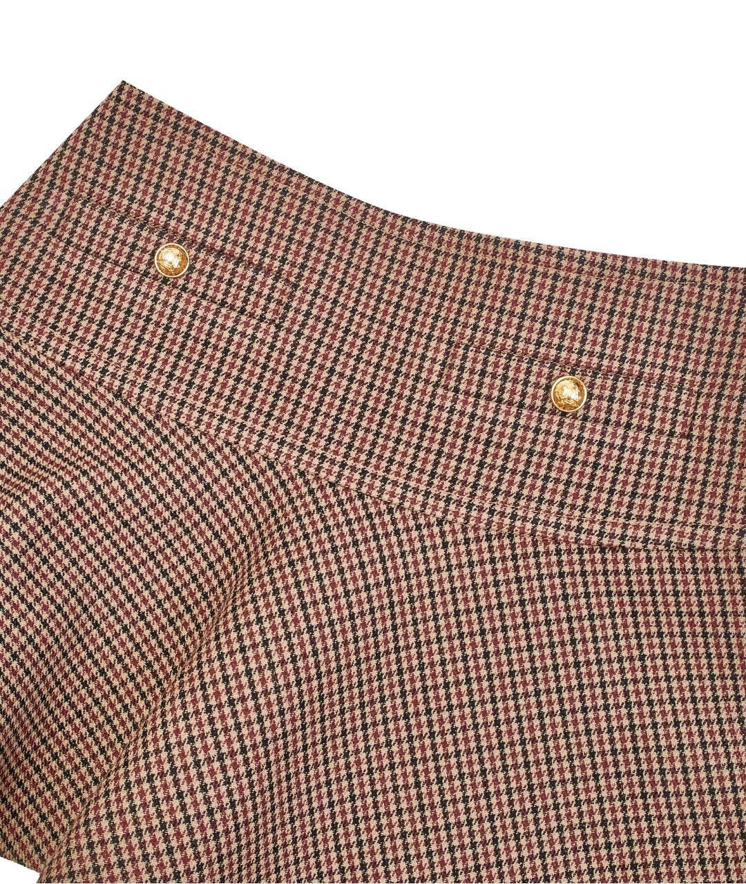 CELINE Коричневая шерстяная юбка мини, фото 11