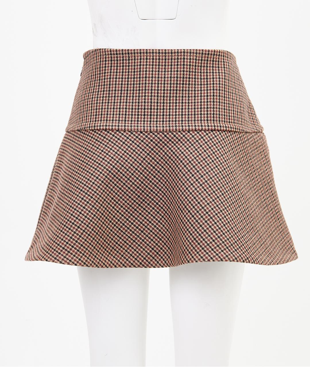 CELINE Коричневая шерстяная юбка мини, фото 2