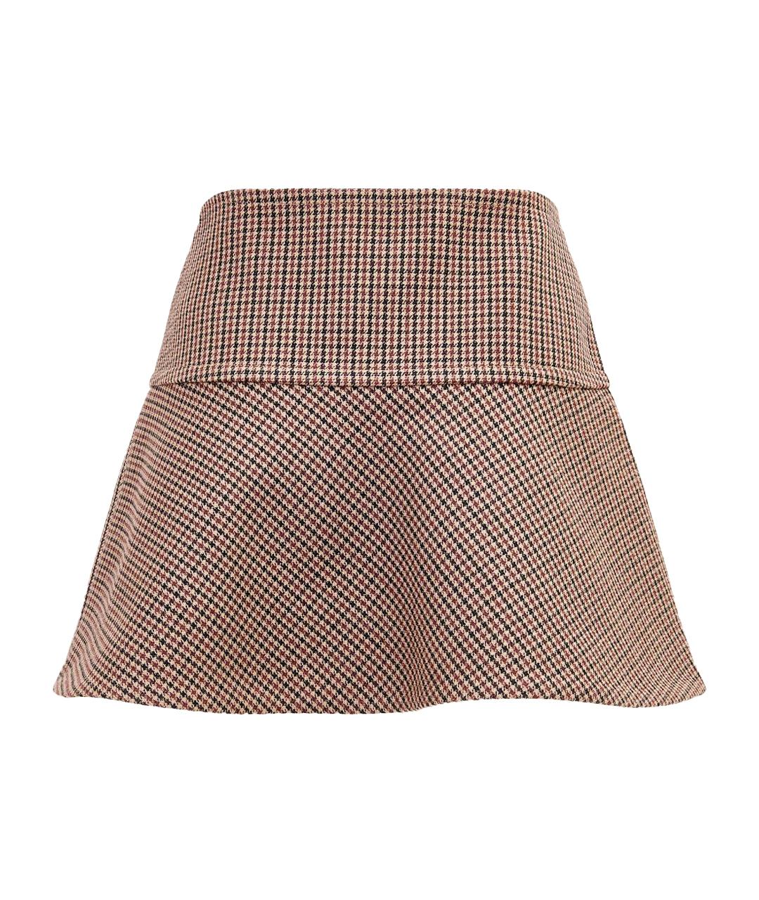 CELINE Коричневая шерстяная юбка мини, фото 12