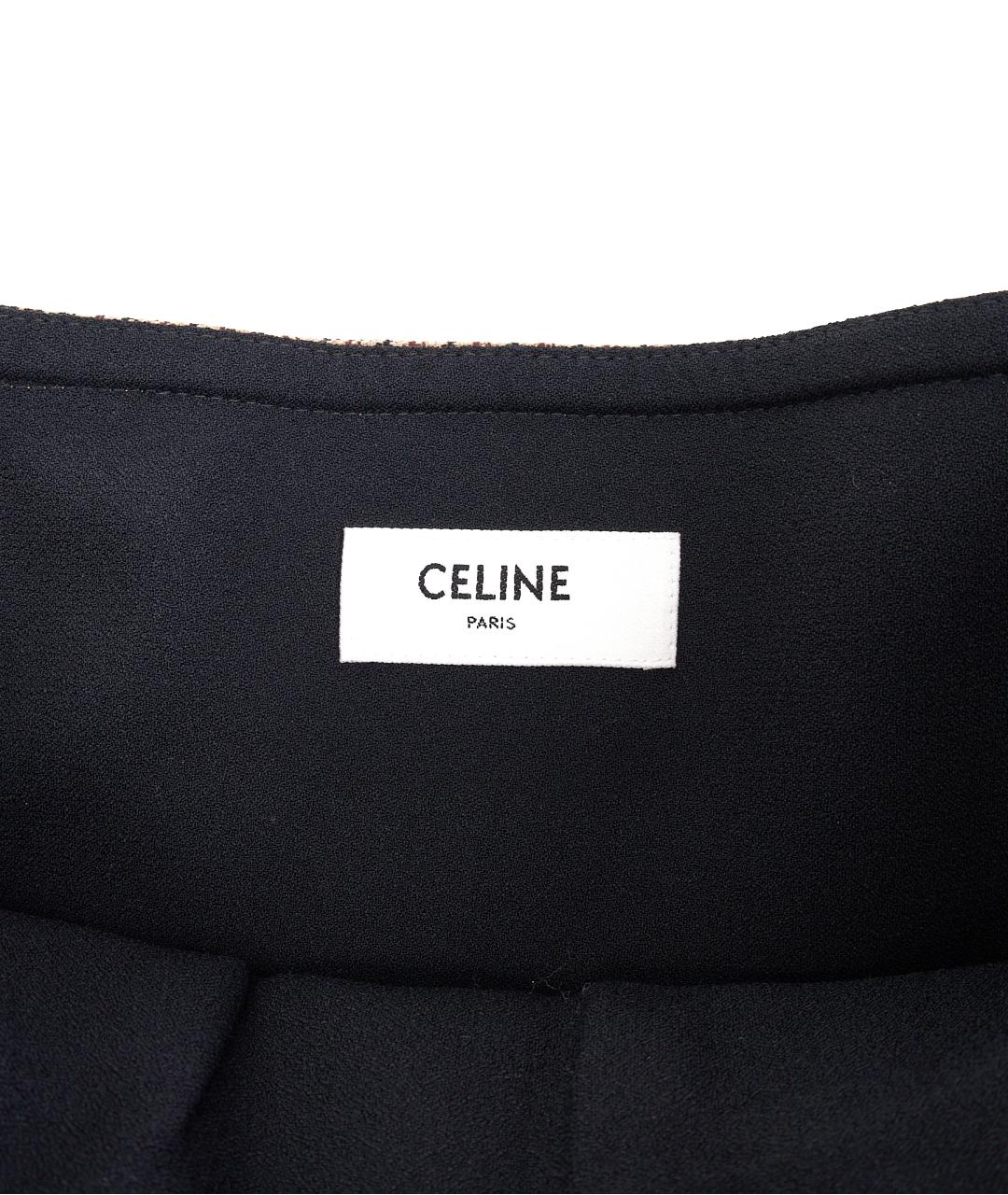 CELINE Коричневая шерстяная юбка мини, фото 5