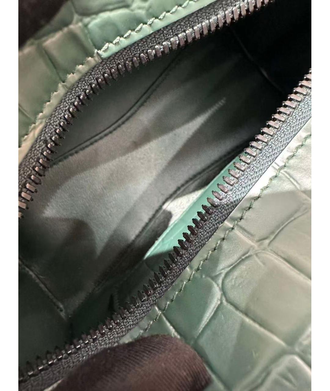 BALENCIAGA Зеленая кожаная сумка с короткими ручками, фото 6
