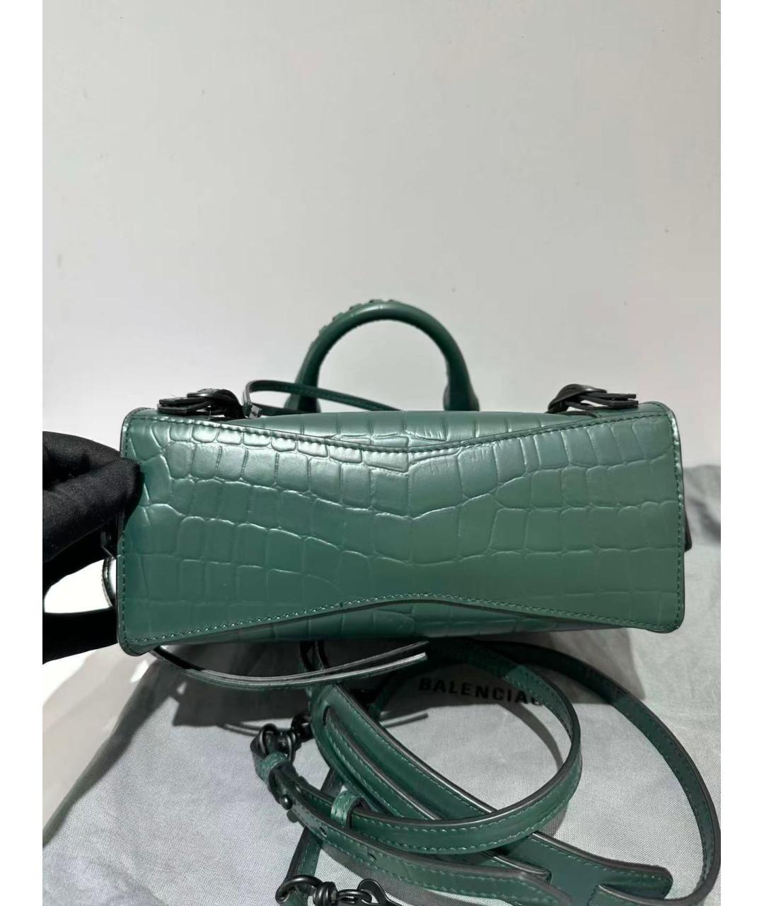 BALENCIAGA Зеленая кожаная сумка с короткими ручками, фото 5