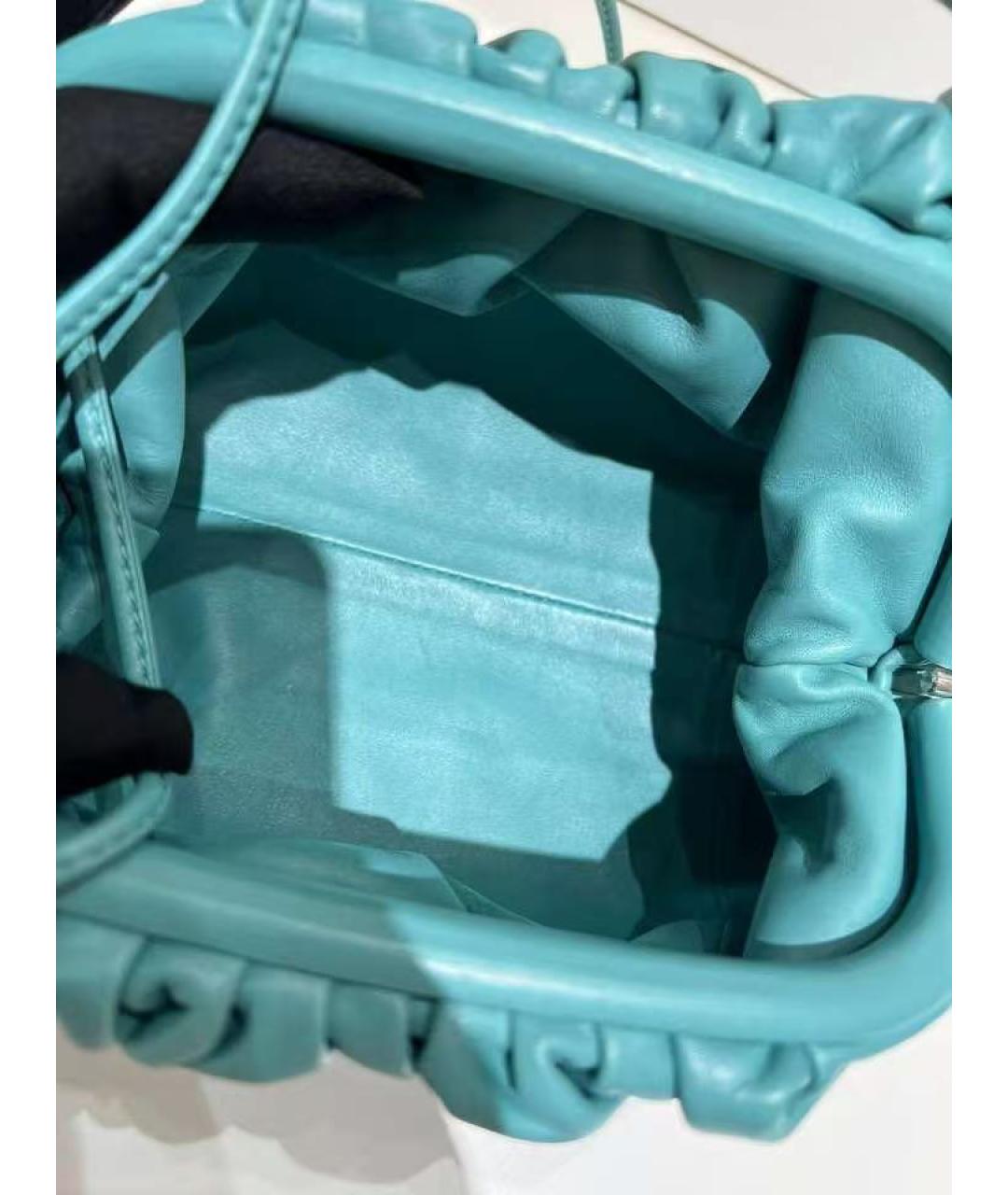 BOTTEGA VENETA Бирюзовая кожаная сумка через плечо, фото 3