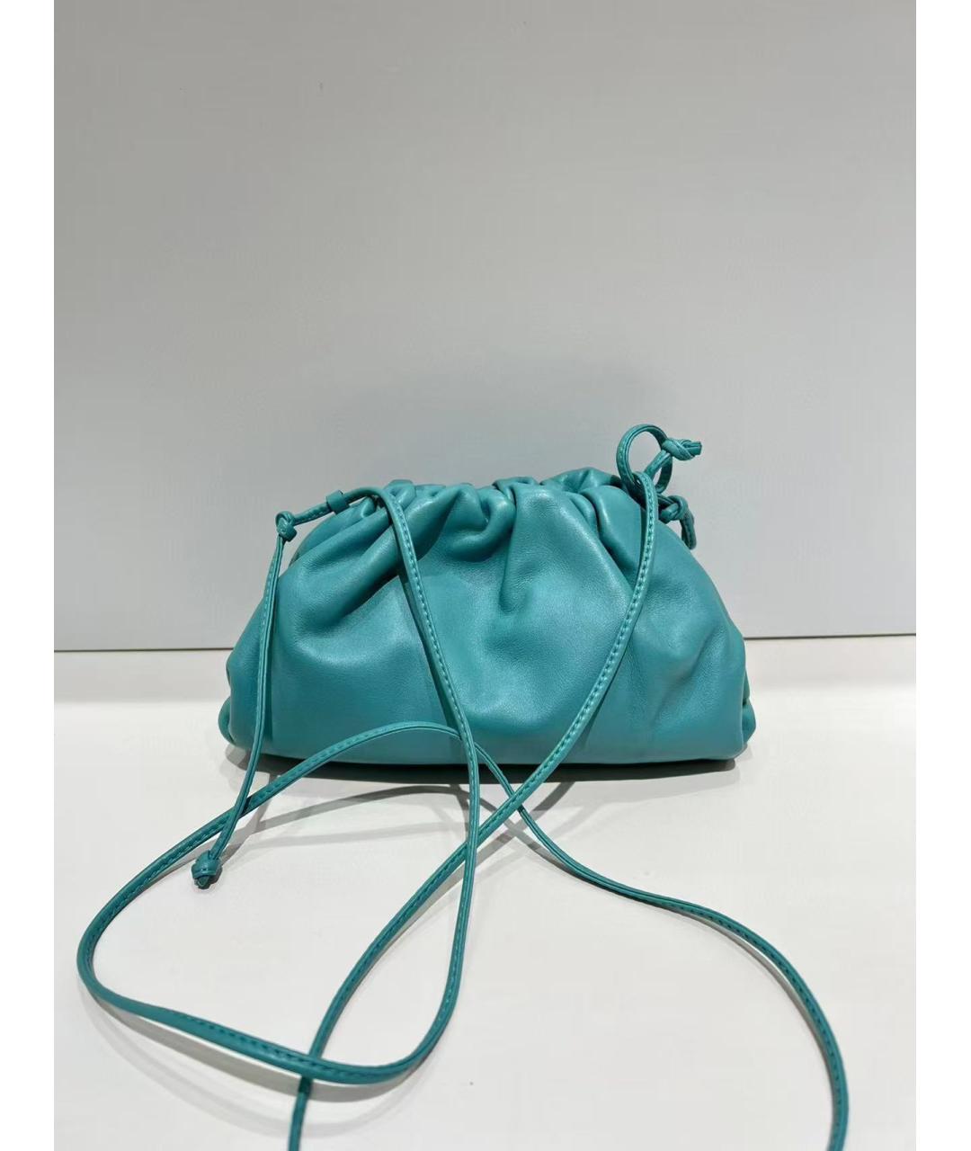 BOTTEGA VENETA Бирюзовая кожаная сумка через плечо, фото 4