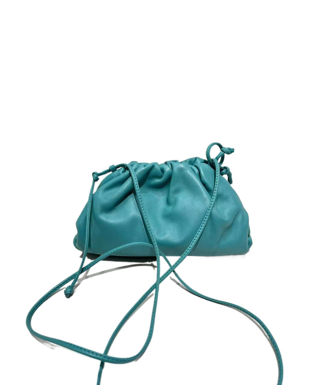 BOTTEGA VENETA Бирюзовая кожаная сумка через плечо, фото 5