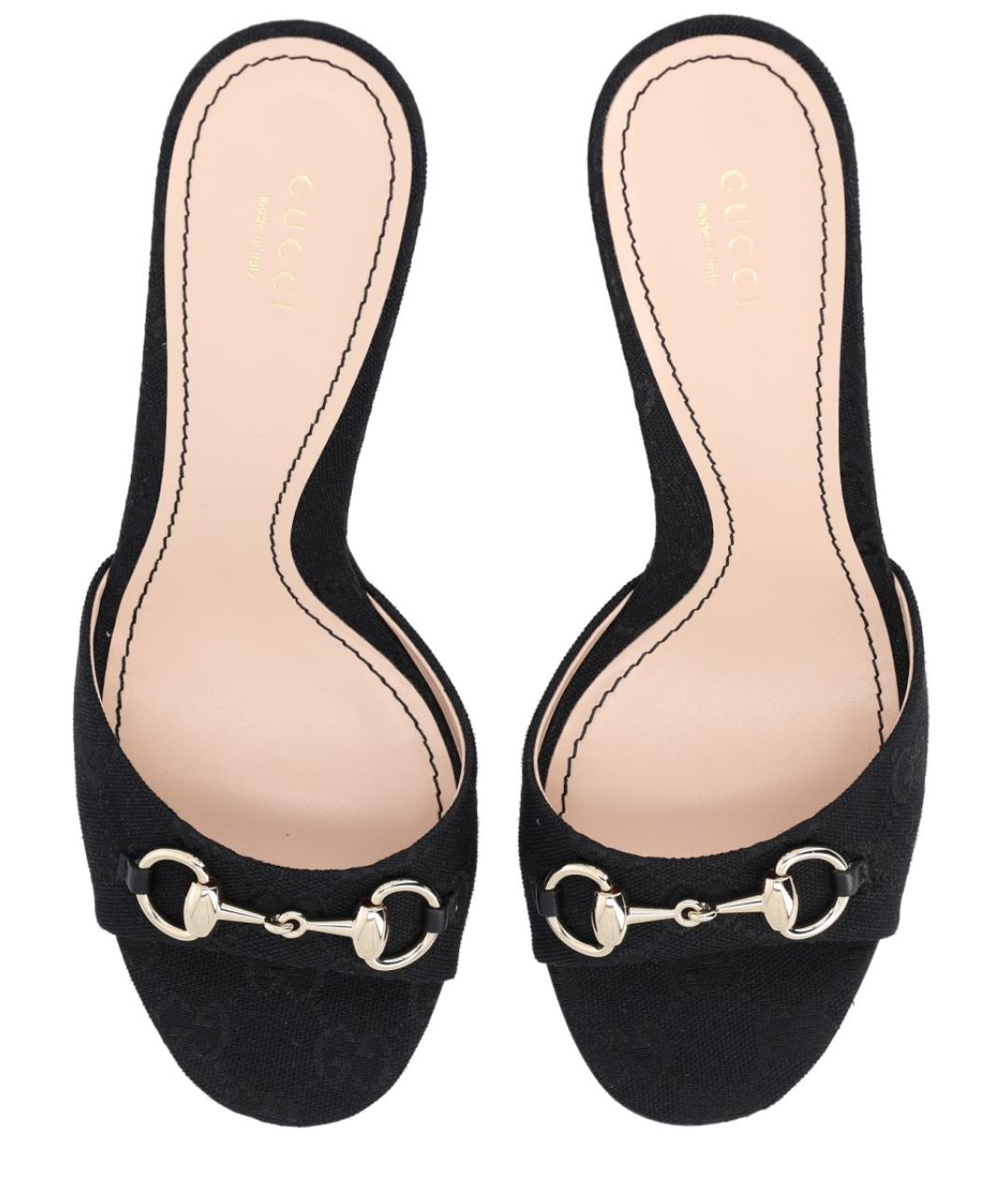 GUCCI Черные текстильные сандалии, фото 5