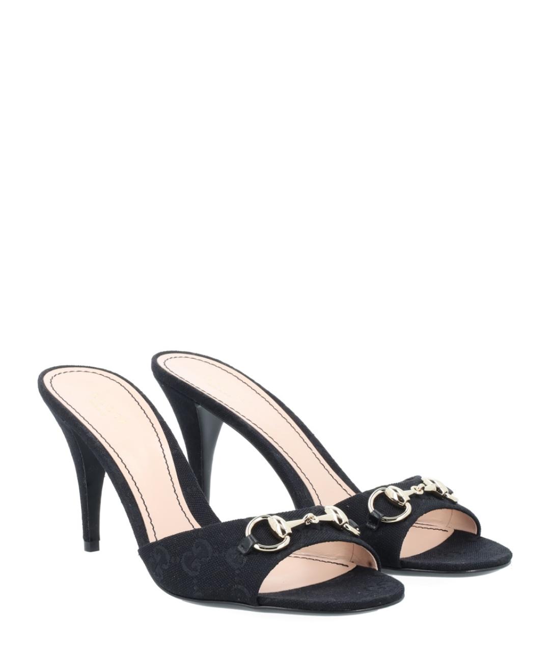 GUCCI Черные текстильные сандалии, фото 2