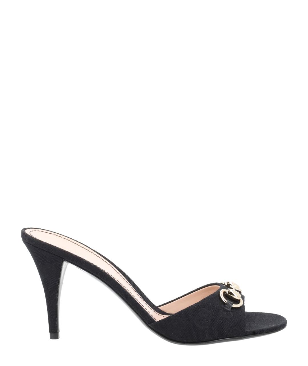 GUCCI Черные текстильные сандалии, фото 1