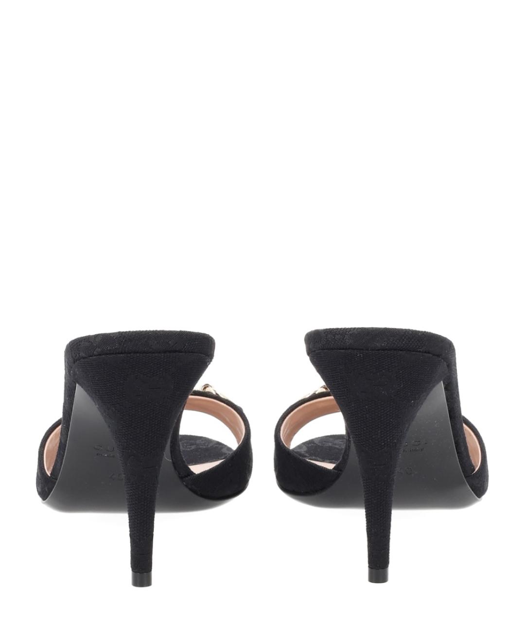 GUCCI Черные текстильные сандалии, фото 4