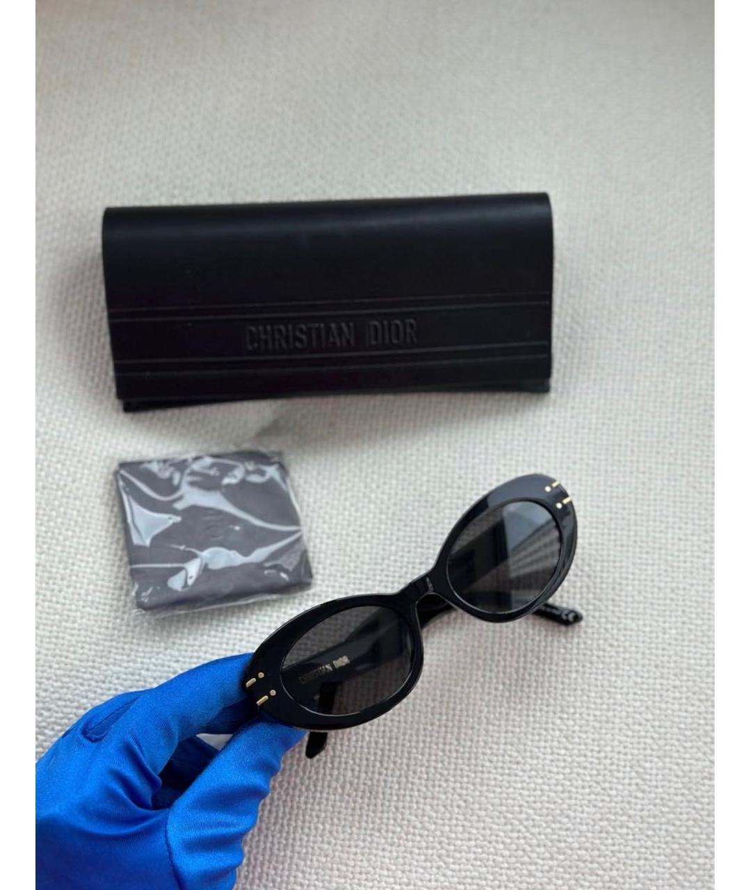 CHRISTIAN DIOR Черные пластиковые солнцезащитные очки, фото 2