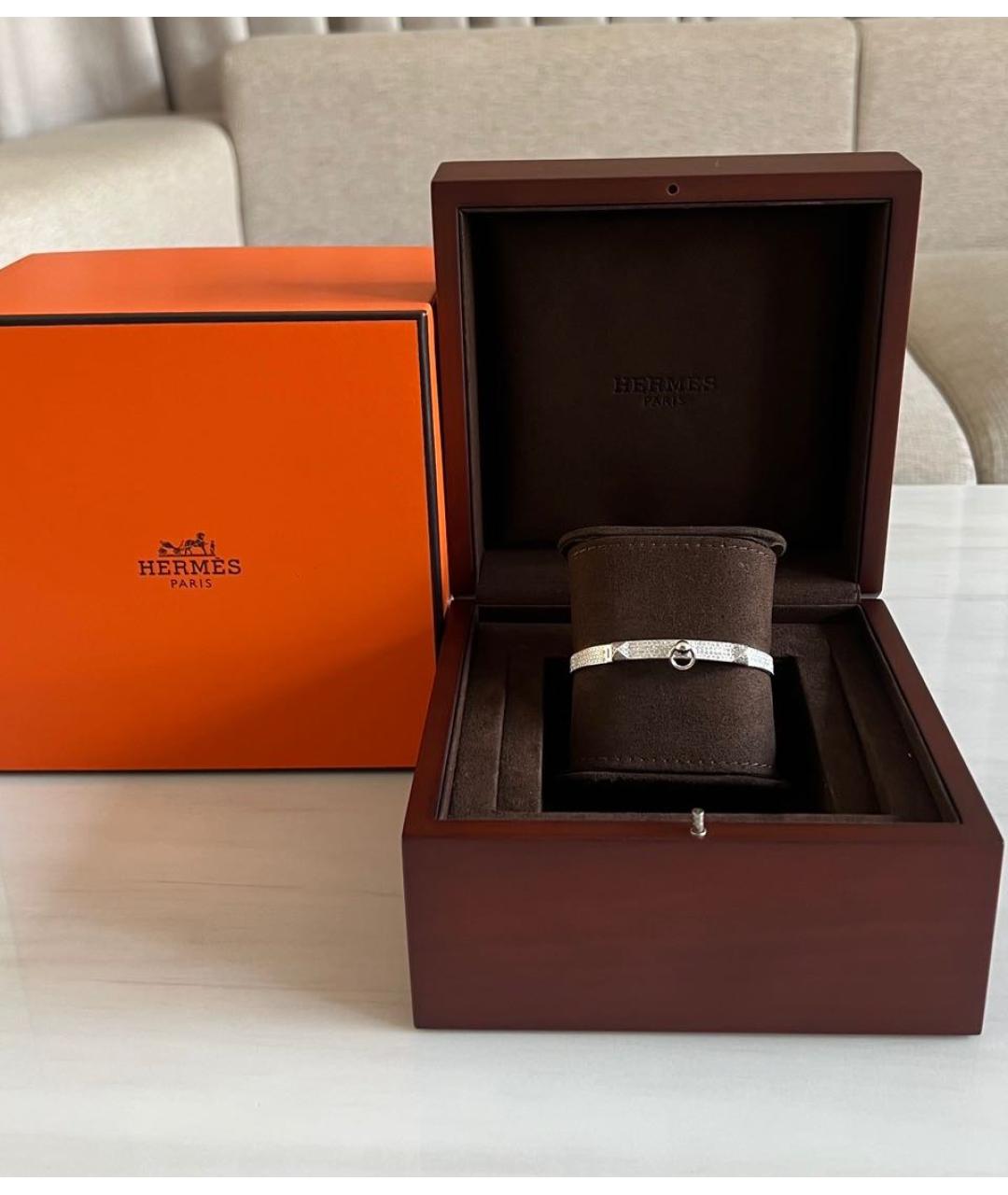 HERMES Серебрянный браслет из белого золота, фото 2