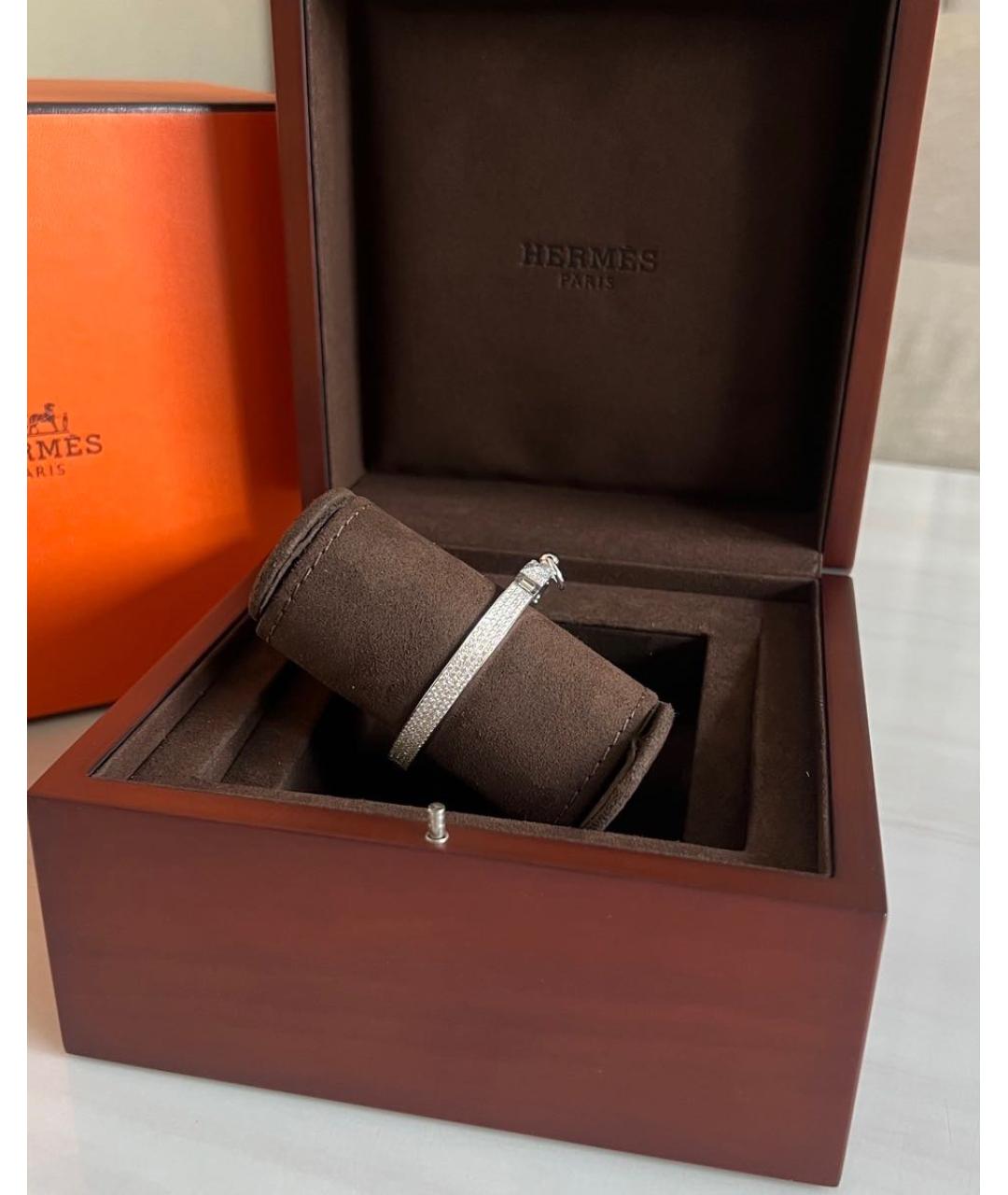 HERMES Серебрянный браслет из белого золота, фото 3