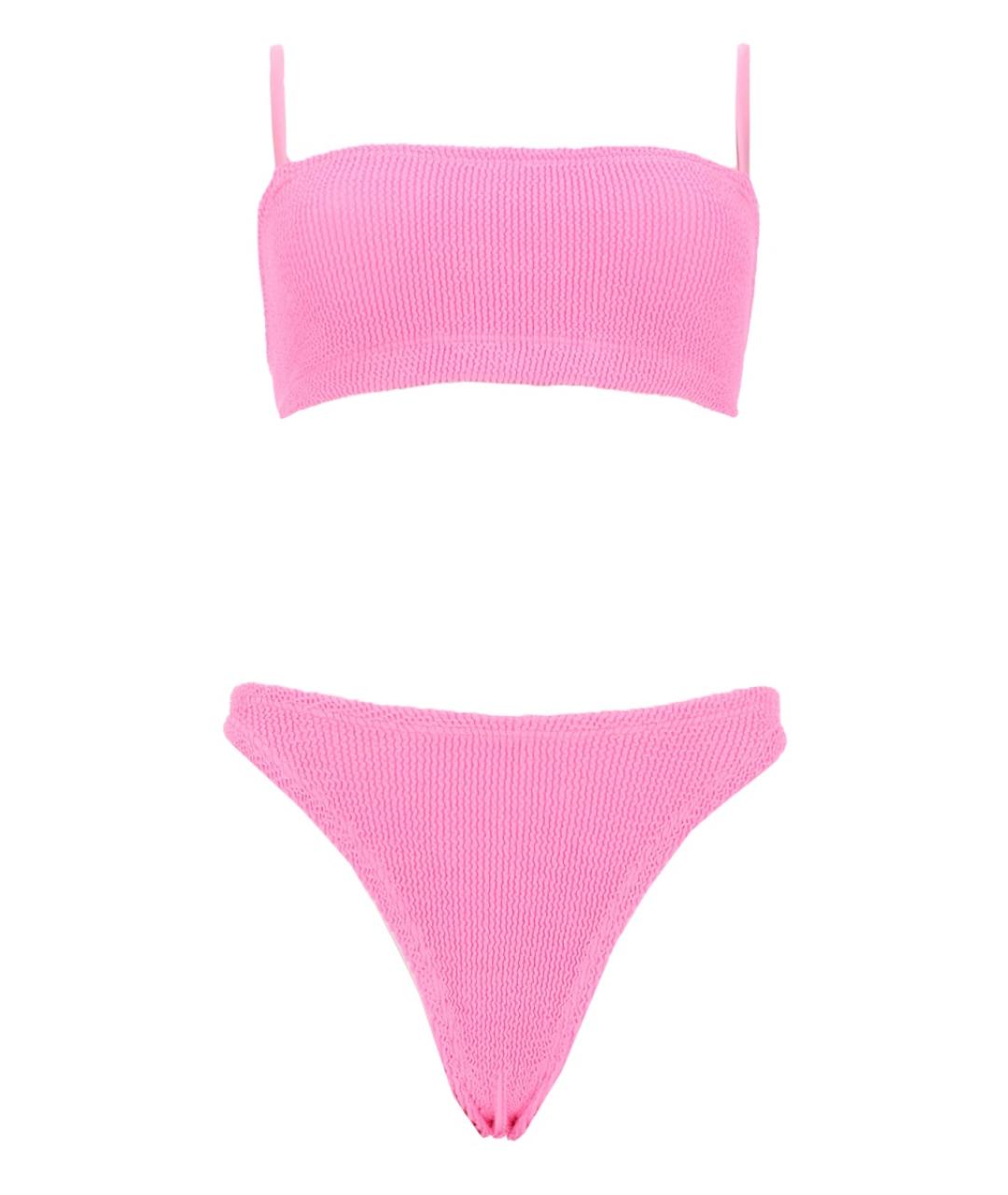 HUNZA G Розовый полиамидовый купальник, фото 1