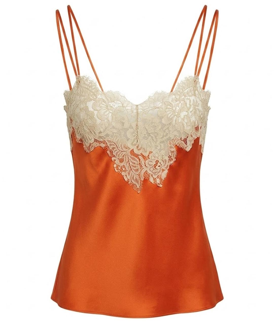 DOLCE&GABBANA Оранжевая шелковая майка, фото 1