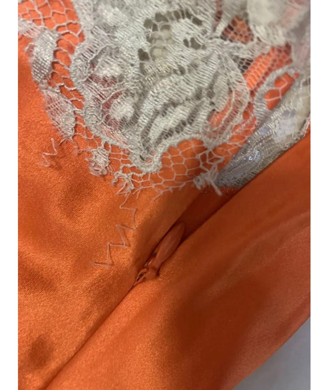 DOLCE&GABBANA Оранжевая шелковая майка, фото 6