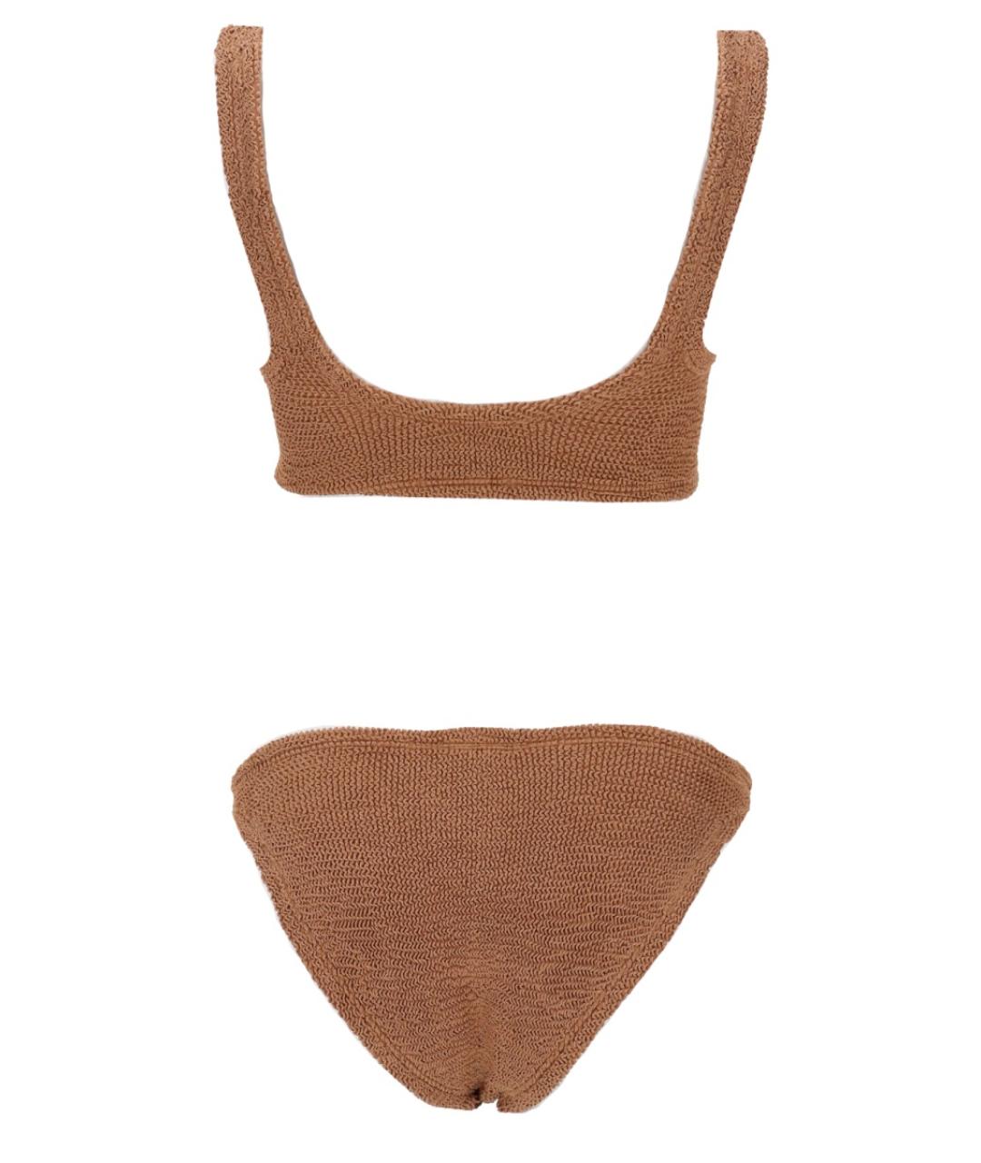 HUNZA G Коричневый полиамидовый купальник, фото 2