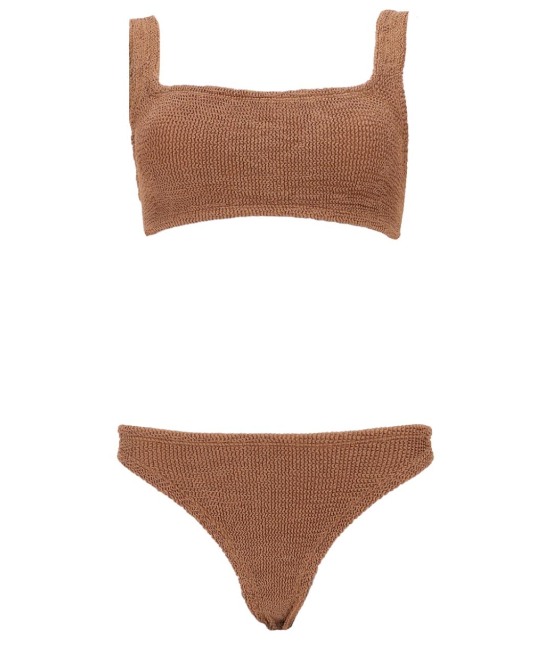 HUNZA G Коричневый полиамидовый купальник, фото 1