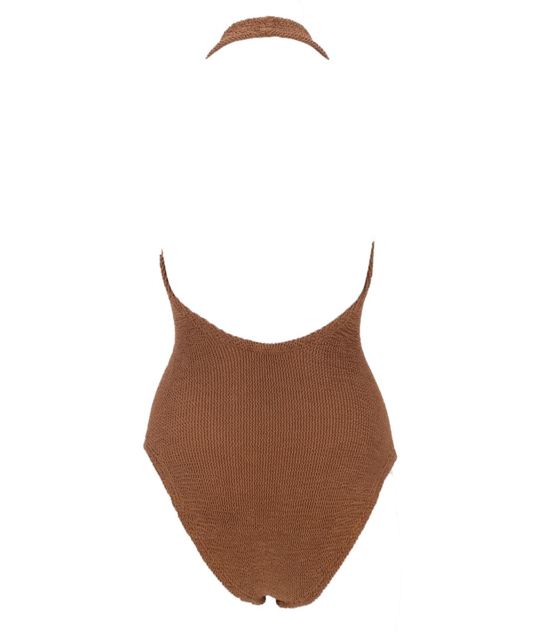 HUNZA G Коричневый полиамидовый купальник, фото 2