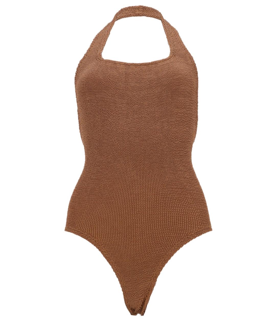 HUNZA G Коричневый полиамидовый купальник, фото 1
