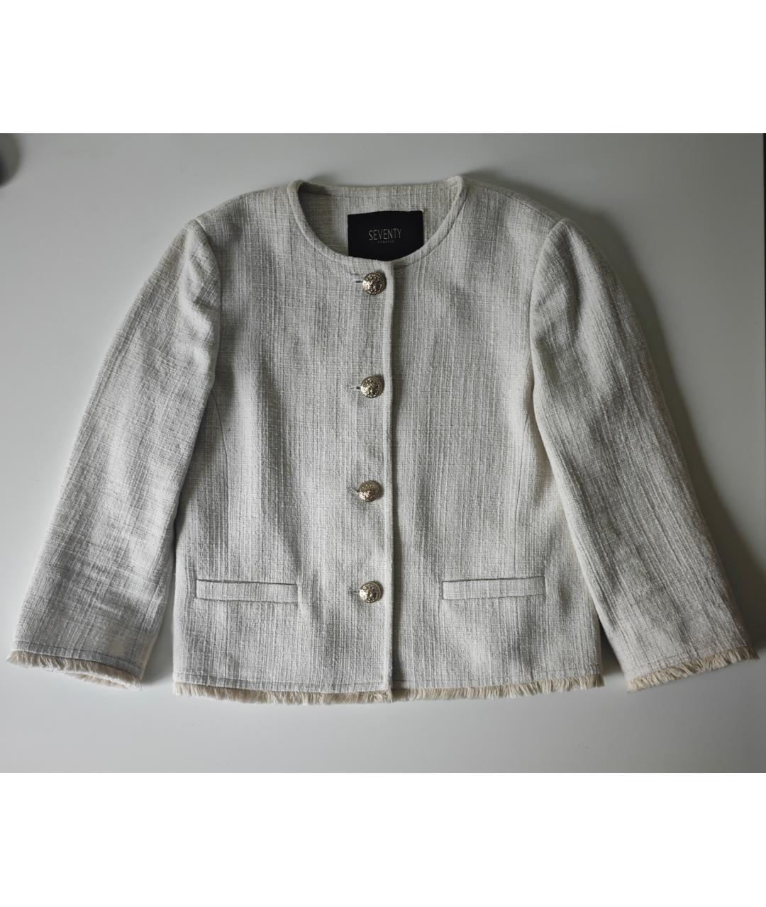 SEVENTY Белый твидовый жакет/пиджак, фото 9