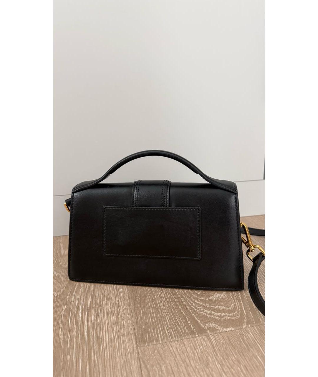 JACQUEMUS Черная кожаная сумка с короткими ручками, фото 3