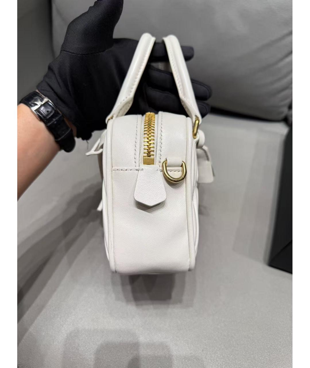 MIU MIU Белая кожаная сумка с короткими ручками, фото 4