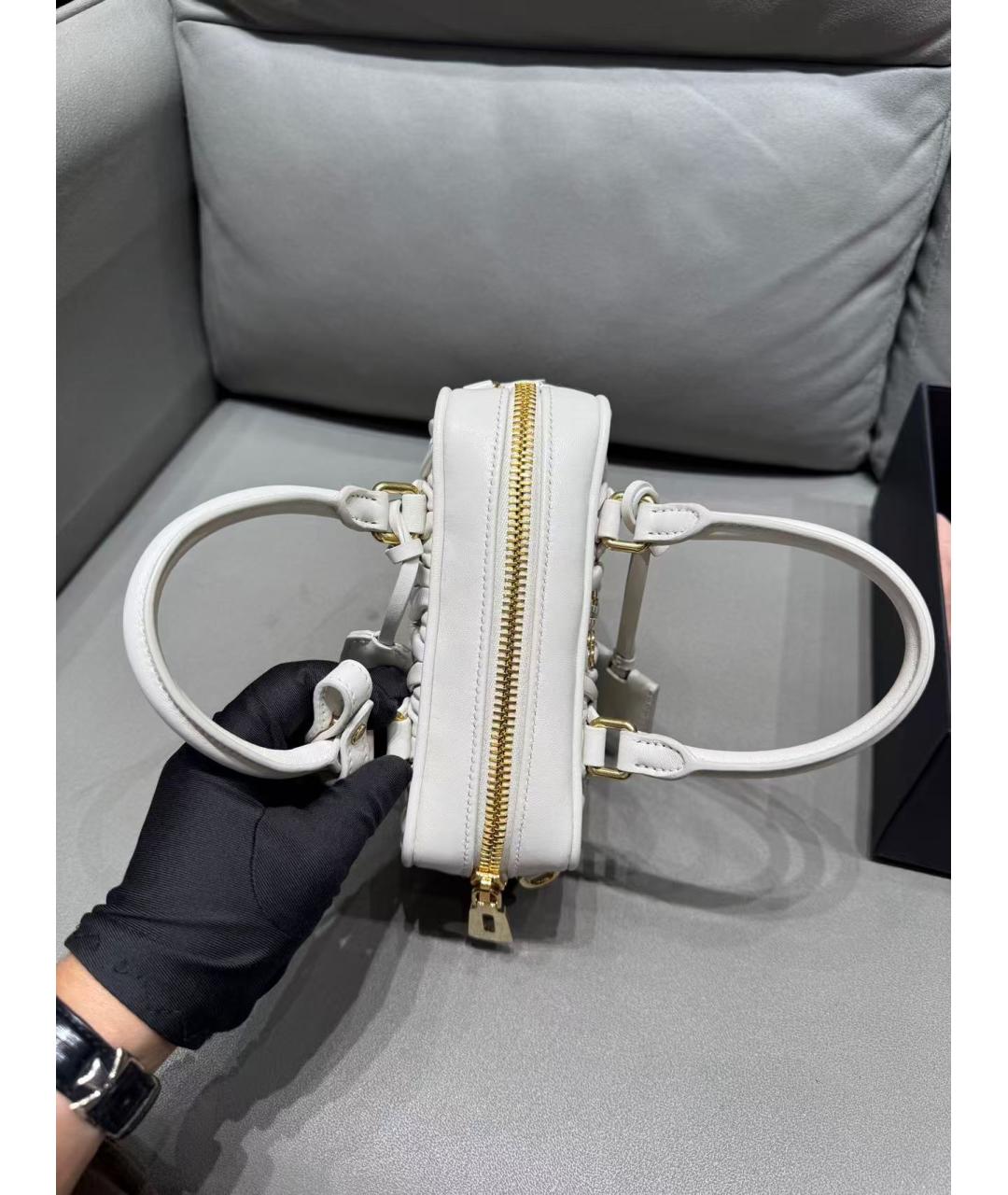 MIU MIU Белая кожаная сумка с короткими ручками, фото 6