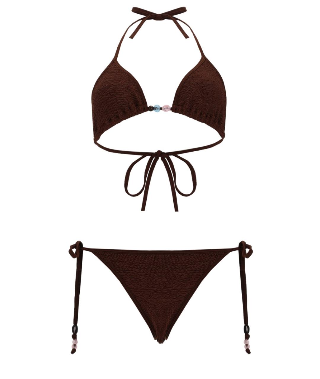 HUNZA G Коричневый полиамидовый купальник, фото 1