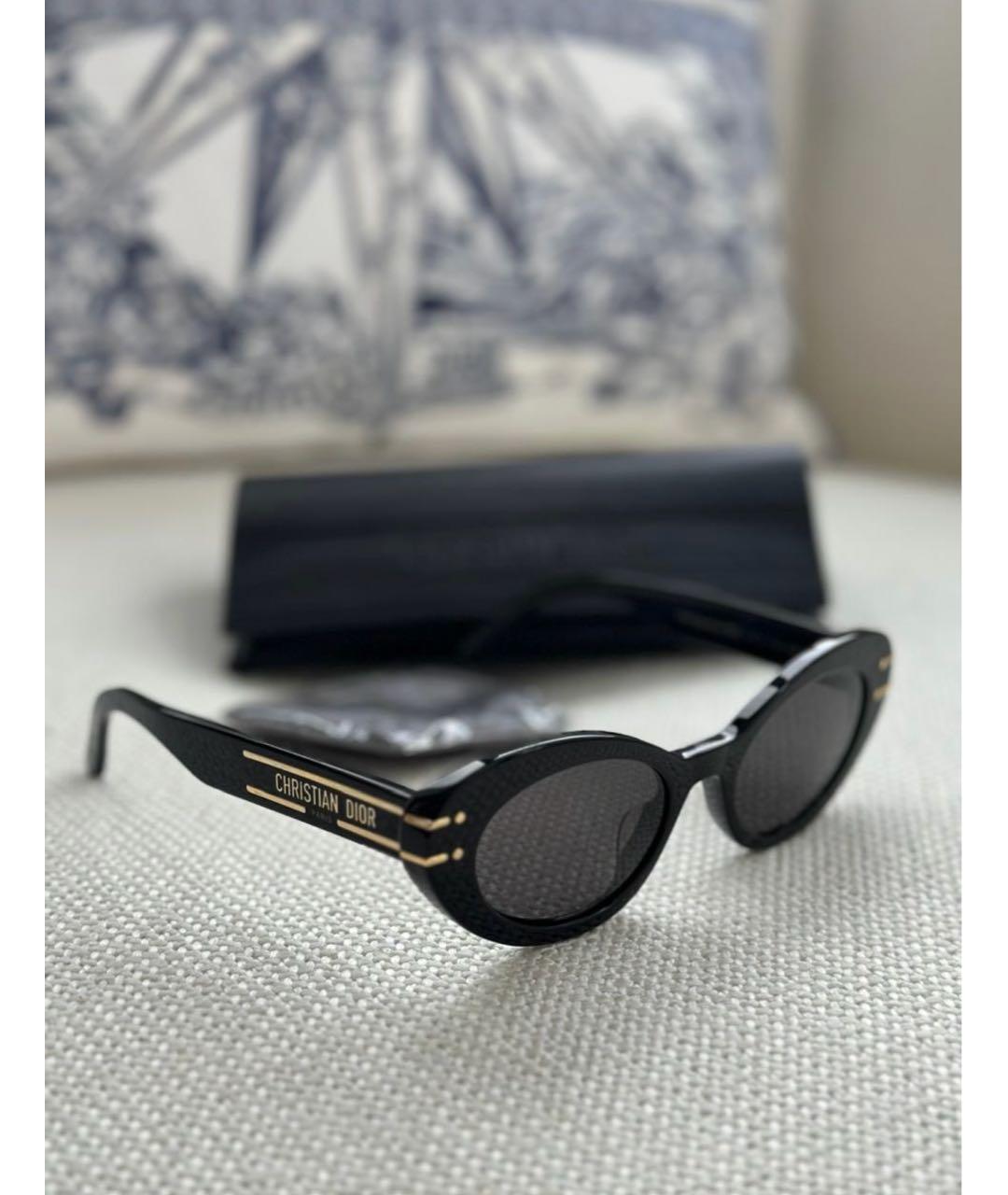 CHRISTIAN DIOR Черные пластиковые солнцезащитные очки, фото 5