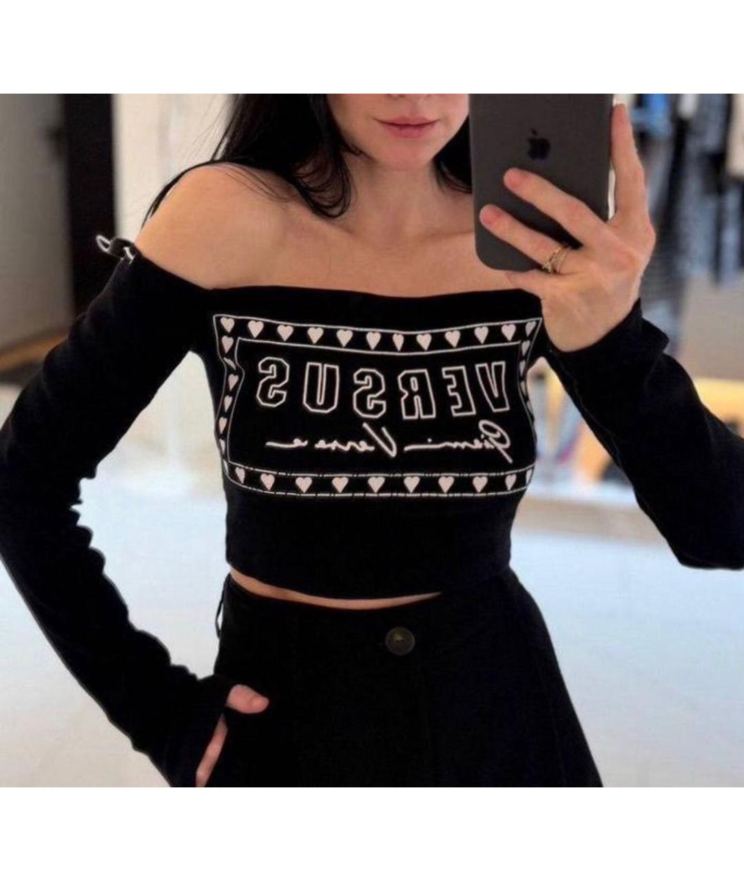 VERSACE Черный хлопковый джемпер / свитер, фото 2