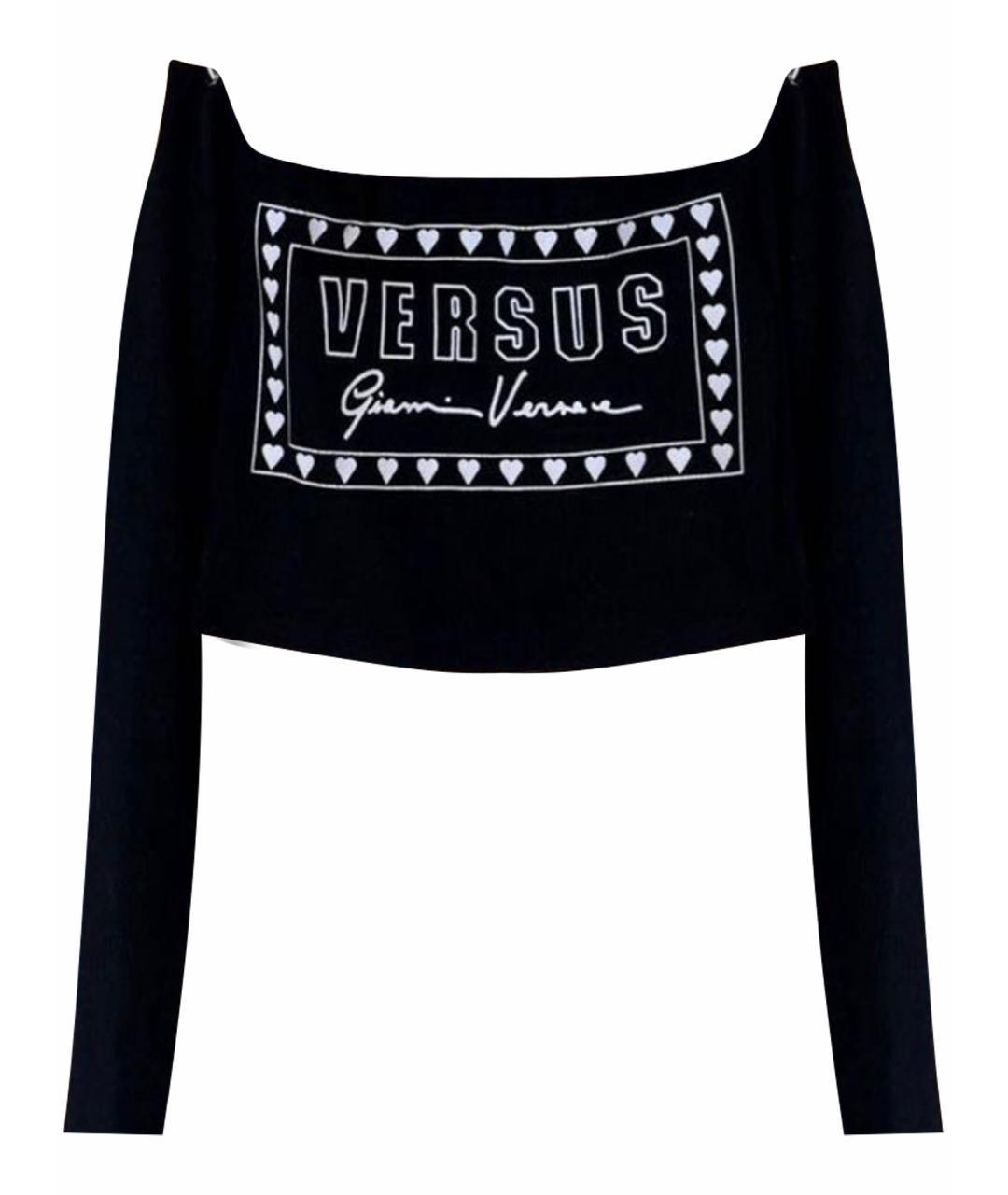 VERSACE Черный хлопковый джемпер / свитер, фото 1