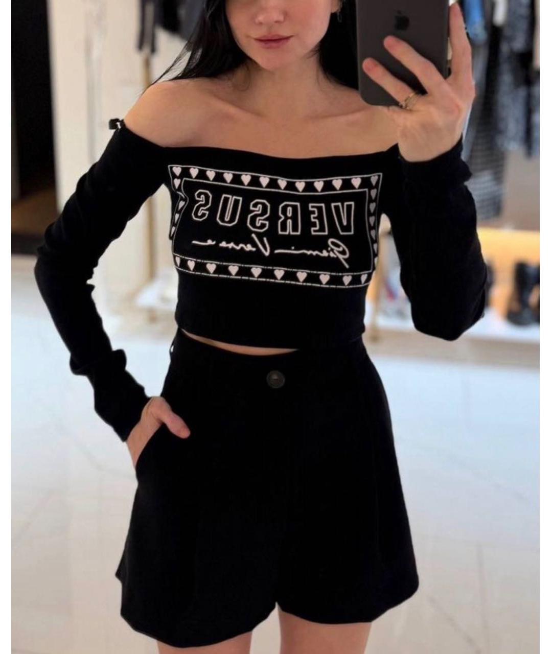 VERSACE Черный хлопковый джемпер / свитер, фото 3