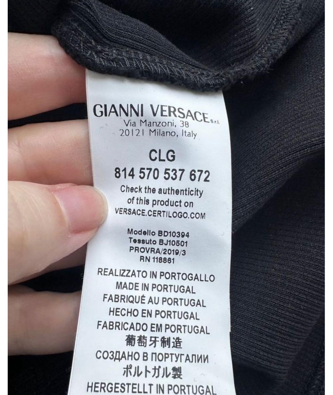 VERSACE Черный хлопковый джемпер / свитер, фото 4