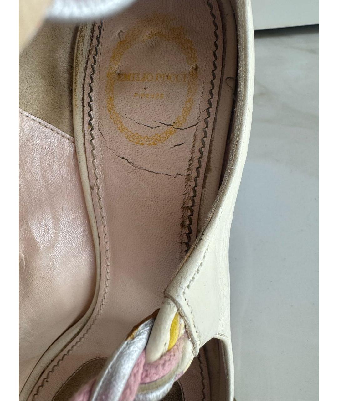 EMILIO PUCCI Белые кожаные сапоги, фото 4